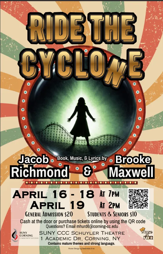 Ride the Cyclone – SUNY CCC Schuyler Theatre, Corning NY, April 16–19 2025